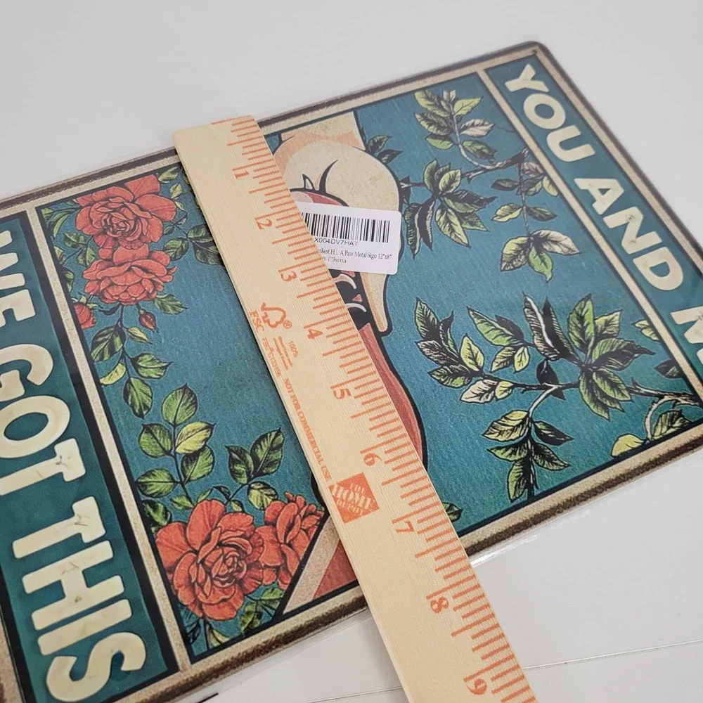 You and Me We Got This Metal Sign Vintage Floral Dog Cat‎ Lover Wall Art